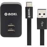 MOKI ACCMTCWALL TYPEC SYNCHARGE CABLE PLUS WALL CHARGER BLACK