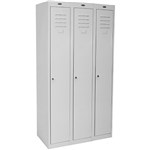 STEELCO PERSONNEL LOCKER 1 DOOR BANK OF 3 305MM SILVER GREY