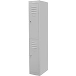 STEELCO LK2T380SG PERSONNEL LOCKER 2 DOOR KEY LOCKING 1830H X 380W X 460D SILVER GREY