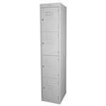 STEELCO PERSONNEL LOCKER 4 DOOR 380MM SILVER GREY