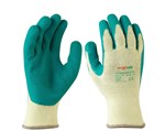 MAXISAFE GRIPPA GLOVE KNITTED POLY COTTON MEDIUM GREEN LATEX PALM