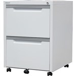 STEELCO MF2FWS MOBILE PEDESTAL 2 FILE WHITE SATIN