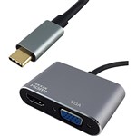 SHINTARO USBC TO 4K HDMI AND 1080P VGA HUB GREY