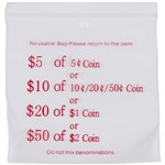 CUMBERLAND MSB20RP PLASTIC COIN BAGS 100X110MM 60 MICRON PK100