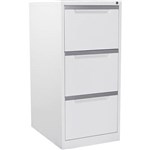 MERCURY MVF3WS FILING CABINET 3 DRAWER 470 X 620 X 1015MM WHITE SATIN