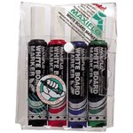 PENTEL MWL64 MAXIFLO WHITEBOARD MARKER CHISEL POINT 7MM WALLET 4 ASSORTED COLOURS