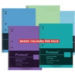 PROTEXT NB2052MIX PP LECTURE BOOK SIDE SPIRAL PLUS 7 HOLES A4 200 PAGE ASSORTED COLOURS