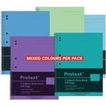 PROTEXT NB2055MIX PP 3 SUBJECT NOTE BOOK SIDE SPIRAL PLUS DIVIDERS PLUS 7 HOLES A4 270 PAGE ASSORTED COLOURS