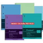 PROTEXT 5SUBJECT BINDER NOTE BOOK 60GSM 300 PAGE 295 X 223MM ASSORTED