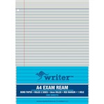WRITER EXAM PAPER 60GSM 8MM RULED 1 HOLE PUNCHED A4 WHITE 500 SHEETS