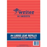 WRITER LOOSE LEAF REFILL REINFORCED 14MM DOTTED THIRDS 60GSM A4 50 SHEET