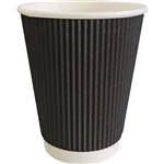 DUAL WALL PAPER CUP 12OZ BLACK BOX 500
