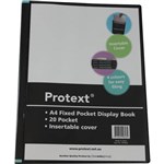 PROTEXT NP9623 FIXED POCKET DISPLAY BOOK WITH INSERT COVER 20 POCKET A4 BLACK