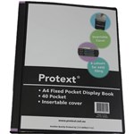 PROTEXT NP9624 FIXED POCKET DISPLAY BOOK WITH INSERT COVER A4 40 POCKET BLACK