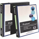 PROTEXT NP9625 FIXED POCKET DISPLAY BOOK WITH INSERT COVER 60 POCKET  PROTEXT BOX A4 BLACK