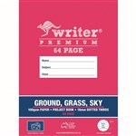 WRITER PREMIUM PROJECT BOOK PLAIN DOTTED THIRDS 18MM 100GSM 64 PAGE A4 GROUNDGRASSSKY