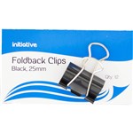 FOLDBACK CLIPS 25MM BLACK PACK 12