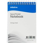 INITIATIVE SPIRAL NOTEBOOK POCKET TOP BOUND 112 X 77MM 96 PAGE