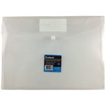 PROTEXT PP DOCUMENT WALLET WITH BUTTON CLOSURE A4 CLEAR