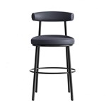 RAPIDLINE NYX BAR STOOL 650MM SEAT HEIGHT FRENCH NAVY PU LEATHER