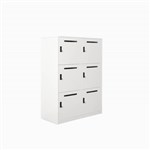 STEELCO SLIM EDGE 6 DOOR MAIL SLOT STEEL LOCKER WITH COMBO LOCK 1200 X 900 X 400MM