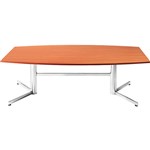 OM BOARDROOM TABLE BOAT SHAPED 2400 X 1200MM CHERRYCHROME