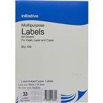 INITIATIVE  OFFICE NATIONAL MULTIPURPOSE LABELS 33SHT 64 X 243MM PK100SHTS