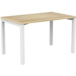 OLG AXIS SINGLE SIDED DESK 1200 X 750MM WHITE FRAME NEW OAK TOP