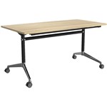OLG MODULUS FLIP TABLE 1500 X 750MM BLACK FRAME NEW OAK TOP