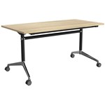 OLG MODULUS FLIP TABLE 1800 X 750MM BLACK FRAME NEW OAK TOP