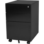 STEELCO TRIMLINE MOBILE TL2B1FBS PEDESTAL 2 DRAWER 1 FILE 615 X 390 X 500MM BLACK SATIN