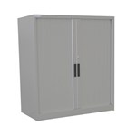 STEELCO TAMBOUR DOOR CABINET 2 SHELVES 1015H X 1200W X 463D MM SILVER GREY