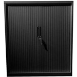 STEELCO TAMBOUR DOOR CABINET 2 SHELVES 1015 X 900 X 463MM GRAPHITE RIPPLE