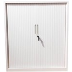 STEELCO TAMBOUR DOOR CABINET 2 SHELVES 1015 X 900 X 463MM WHITE SATIN