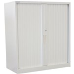 STEELCO TAMBOUR DOOR CABINET 3 SHELVES 1200 X 900 X 463MM SILVER GREY