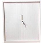 STEELCO TAMBOUR DOOR CABINET 5 SHELVES 2000H X 1200W X 463D MM WHITE SATIN