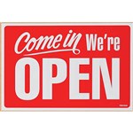 HEADLINE P8014 SIGN OPENCLOSED PLASTIC 200 X 300MM REDWHITE