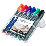 STAEDTLER 352 LUMOCOLOR PERMANENT MARKER BULLET POINT 20MM ASSORTED WALLET 6
