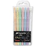PENTEL K108 HYBRID MILKY GEL INK PEN 08MM PASTEL ASSORTED BOX 7