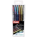 PENTEL K110 HYBRID DUAL METALLIC GEL INK PEN 10MM ASSORTED BOX 6