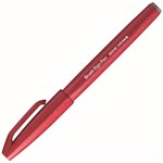 PENTEL SES15C BRUSH SIGN PEN MARKER RED BOX 10