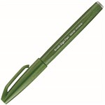 PENTEL SES15C BRUSH SIGN PEN MARKER OLIVE GREEN BOX 10