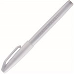 PENTEL SES15C BRUSH SIGN PEN MARKER LIGHT GREY BOX 10