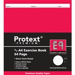 PROTEXT E9 PREMIUM EXERCISE BOOK 23 RULED 8M 70GSM 64 PAGE A4 ASSORTED