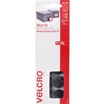 VELCRO 24502 HOOK AND LOOP DOTS 22MM BLACK PACK 12