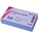 ESSELTE 43496 SYSTEM CARDS 76X127MM RULED BLUE PK100