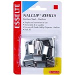ESSELTE 45200 NALCLIP STAINLESS STEEL REFILL CLIPS MEDIUM PK50