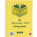 SPIRAX 56804 814 RECYCLED SPIRAL LECTURE BOOK SIDE OPEN A4 140 PAGE