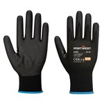 PORTWEST NPR15 NITRILE FOAM TOUCHSCREEN GLOVE XS BLACK PACK 12