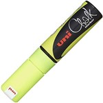 UNI PWE8KFLY CHALK MARKER CHISEL TIP 8MM FLUORO YELLOW